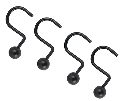 Matte Black Shower Curtain Hooks - Simple Spaces Model Sd-cbh-bk