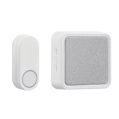 Heath Zenith Doorbell Kit, Battery Operated, White, Light Gray Fabric, Lighted