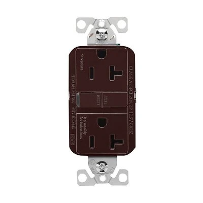 Eaton Gfci Receptacle 20 Amp 125 Volt Brown Self-test Nema 5-20r