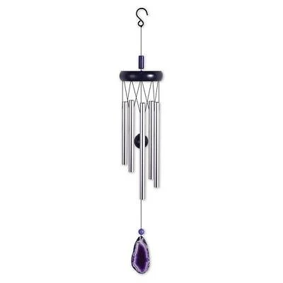 20 Inch Purple Agate Wind Chime With Natural Stone