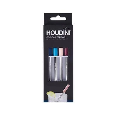 Assorted Stainless Steel And Silicone Cocktail Straws - Set Of 4
