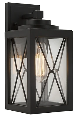 Outdoor Wall Lantern Black 60w, 12 In H X 5.5 In W X 6.375 In D