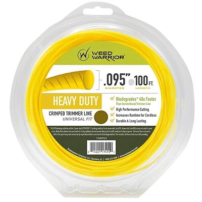 17407 Heavy-duty Nylon Trimmer Line, 0.095 In Diameter, 100 Ft Length