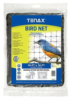 Tenax 2a220065 Black Plant and Pond Bird Netting, 14 Ft X 14 Ft