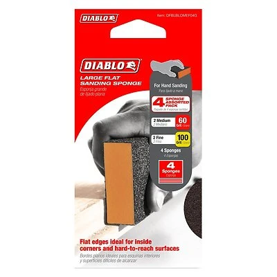 Sponge Sanding Flat Medium & Fine 4 Inch