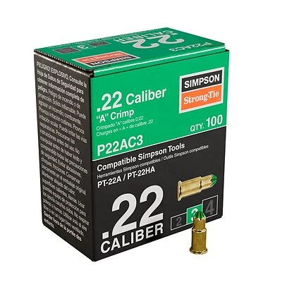 Simpson Strong-tie P22ac Crimp Load, 0.22 Caliber, Power Level 3, Green Code