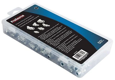 Grease Fitting Assortment 50-piece With Divided Pvc Storage Case, Model 61602