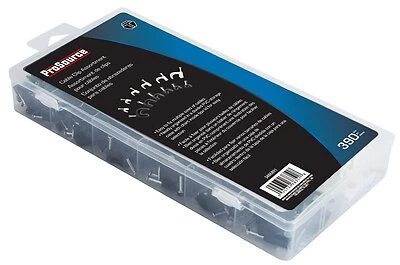 60280 Cable Clip Assortment, 390 Pieces In Divided Pvc Storage Case
