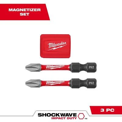 Milwaukee Shockwave Phillips Magnetic Attachment Set, 2 In., 2 Piece