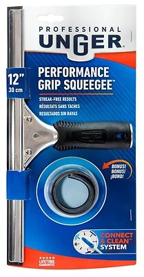 Unger 981010 Professional Window Squeegee, 12 In. Poly Blade, Bonus Rubber