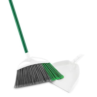 Libman 212 Precision Angle Broom With Dustpan, 15 In Sweep, 6-1/2 In Fiber Bristles