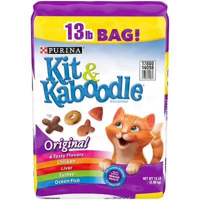 Purina 14098 Kit & Kaboodle Dry Cat Food, Original Medley, 13 Lb. Bag