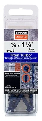 Titen Turbo Screw Anchor 1/4 X 1-1/4 Inch Hex Head