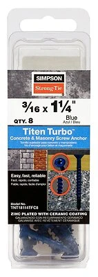 Titen Turbo Screw Anchor 3/16 X 1-1/4 Inch