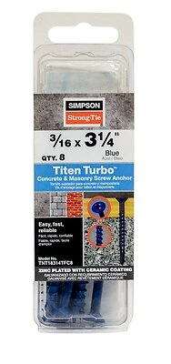 Titen Turbo Screw Anchor 3/16 X 3-1/4 Inch