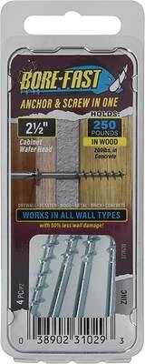 Hillman Bore-Fast Anchor & Screw In One - White
