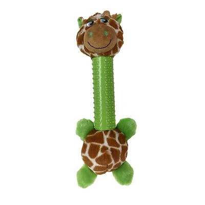Boss Pet Pet Park Blvd Sillies Giraffe Dog Toy, Green & Brown
