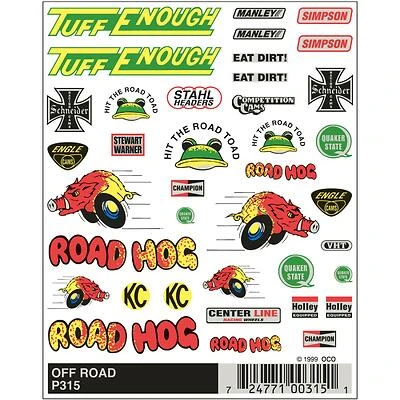Pinecar P315 Off-road Dry Transfer Decals Multicolored