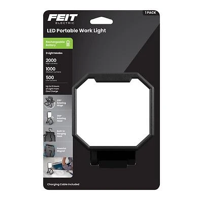 Feit Electric WORK1000FOLDBAT Rechargeable Folding Worklight, 1000 Lumens