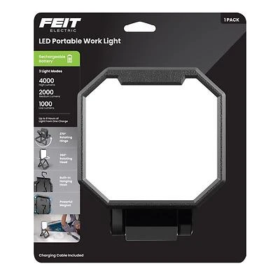 Feit Electric WORK4000FOLDBAT Rechargeable LED Folding Work Light, 4000 Lumens