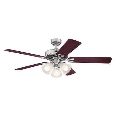 Westinghouse 7312200 Vintage 52 In LED Ceiling Fan, Brushed Nickel