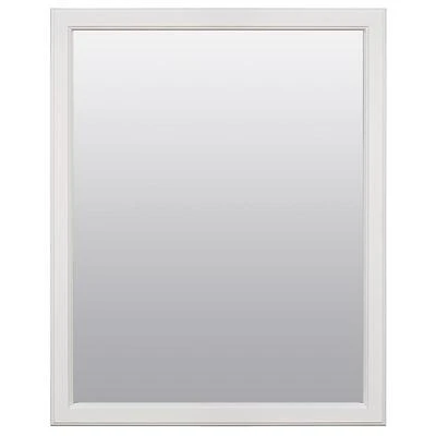 Zenna Home 25 In. H X 20 In. W Matte White Bathroom Mirror