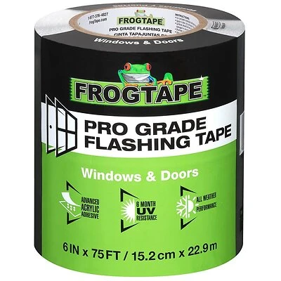 FrogTape 105725 Pro Grade Black Flashing Tape, 6 In. x 75 Ft.
