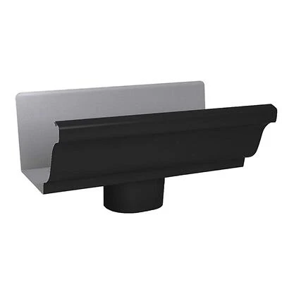 Amerimax 5.75 In H X 5.5 In W X 10 In L Black Aluminum K Style Gutter End With Drop