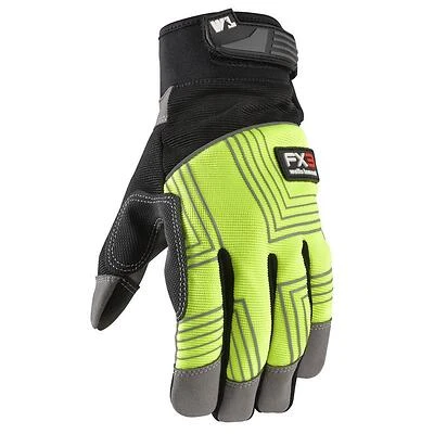 Wells Lamont 7864M FX3 Hi-Viz Work Gloves, Black/Yellow, Medium