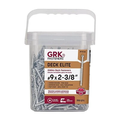 Grk Deck Elite #9 X 2-3/8 Inch Star Drive Bugle-head Hidden Deck Screws 350 Count