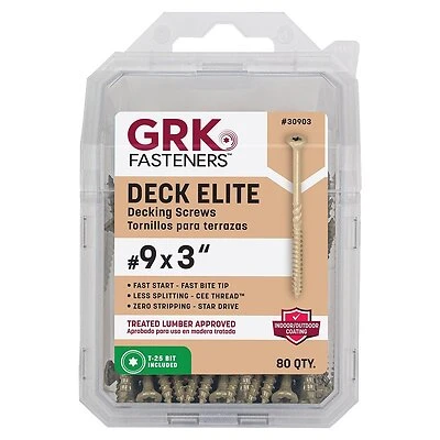 Grk Deck Elite #9 X 3 Inch Star Drive Bugle-head Deck Screws 80 Count