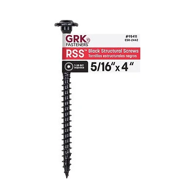 Grk Rss 5/16 In X 4 In Black Star Drive Washer Head Structural Screw