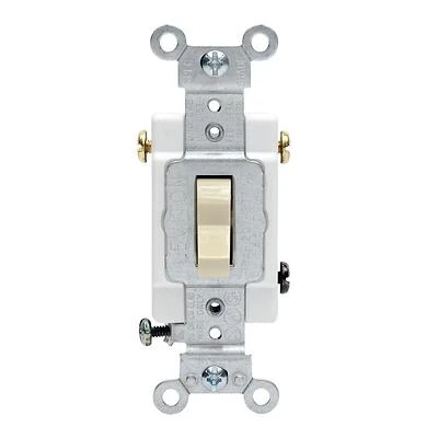 Leviton R51-0CSB3-2IS 20 Amp 3-Way Toggle Quiet Switch, Ivory