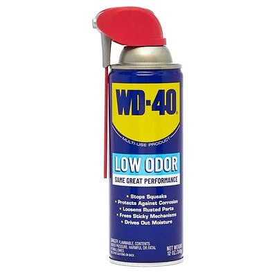 WD-40 490798 Low Odor Multi-Purpose Lubricant, Smart Straw, 12 Oz