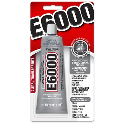 E6000 Industrial Adhesive, Clear, 3.7 oz.