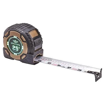 Spec Ops SPEC-PTM25-F Tape Measure, 25 Feet x 3.3 Inches