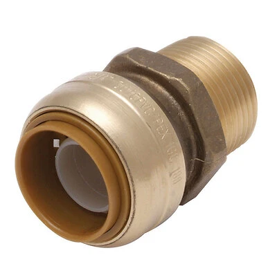 1 x 1 In. MIP Push-Fit Straight Pipe Connector, Lead Free