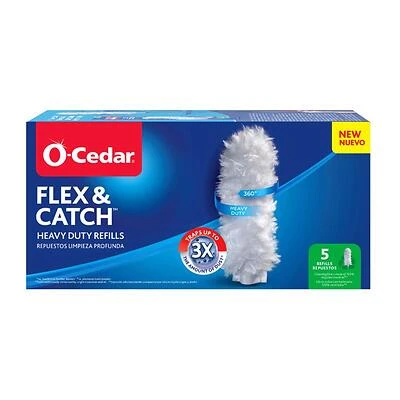 O-cedar Flex And Catch Microfiber Heavy Duty Duster Refill 5 Pack 5 In. W X 36 In. L