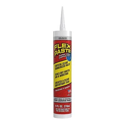 Flex Seal Flex Paste PFSCLRR09 Clear Rubberized Sealant, 9 Oz Cartridge