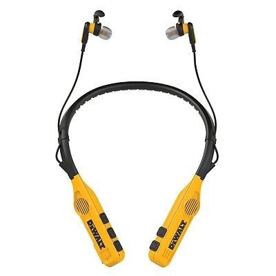 DeWalt 190 2093 DW2 Pro Max Wireless Bluetooth Neckband Headphones, Black/Yellow