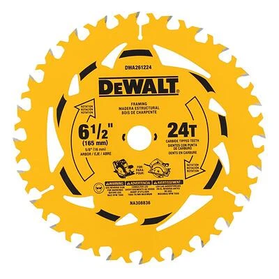 DeWalt DWA261224B10 Carbide Circular Saw Blade, 6-1/2 In., 24 Teeth