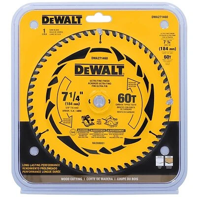 DeWalt DWA271460 Circular Saw Blade, 7-1/4 In., 60-Tooth Carbide Tipped