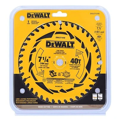 DeWalt DWA271440 Circular Saw Blade, 7-1/4 In., 40-Tooth Carbide, 5/8 In. Arbor