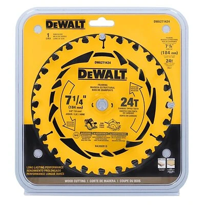 DeWalt DWA271424 ToughTrack Circular Saw Blade, 7-1/4 In., 24-Tooth Carbide