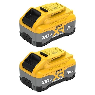 Dewalt 20v Max Xr Powerpack 8 Ah Lithium-ion Battery Dcb2108-2, 2 Count