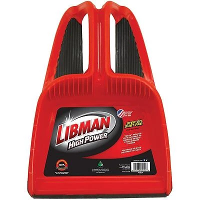 Libman 2125 Large Capacity Step-on Dust Pan, 17-3/4 In L, 12 In W, Black/red