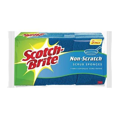 Scotch-brite 9-pack Cellulose Sponge With Non-scratch Scouring Pad, Model 529