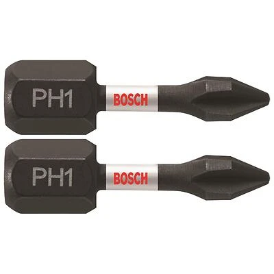 Bosch Impact Tough Phillips #1 X 1 In. L Insert Bit Alloy Steel 2 Pack