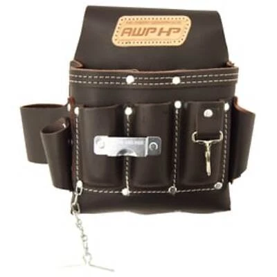 Awp Hp 113-cu In Leather Tool Pouch With Multiple Pockets And Tape Holder