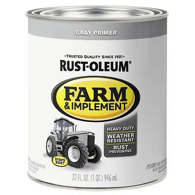 Rust-oleum 280106 Farm Equipment Gray Primer Paint, 1 Quart, Oil Based